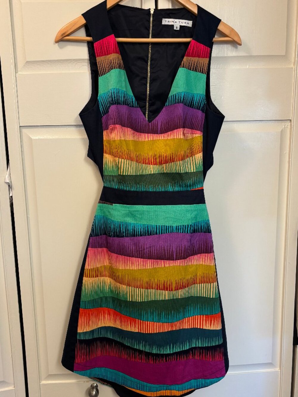 Trina Turk Multicolor Chevron Print Fit & Flare Dress — Worn Once